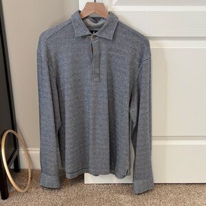johnnie-O Gray Long Sleeve Polo Layering shirt